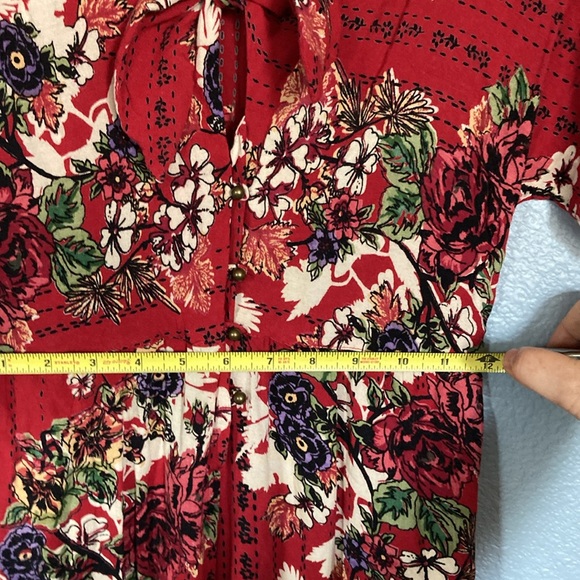 ANGIE Wide Leg bohemian floral jumpsuit with flirty peak a boo twist tie on top - Picture 11 of 13